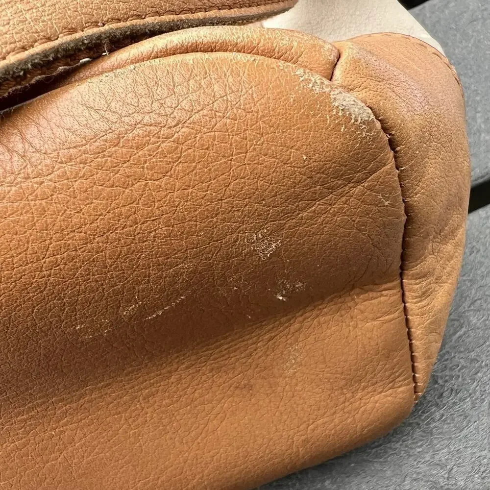 MARGOT-New York, Cream and Tan Leather Shoulder Bag